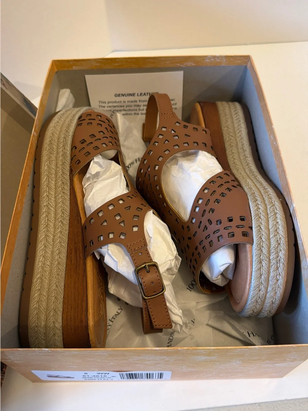 Bella Vita Womens Brown Cutout Espadrille Platform Sandals Size 8WW